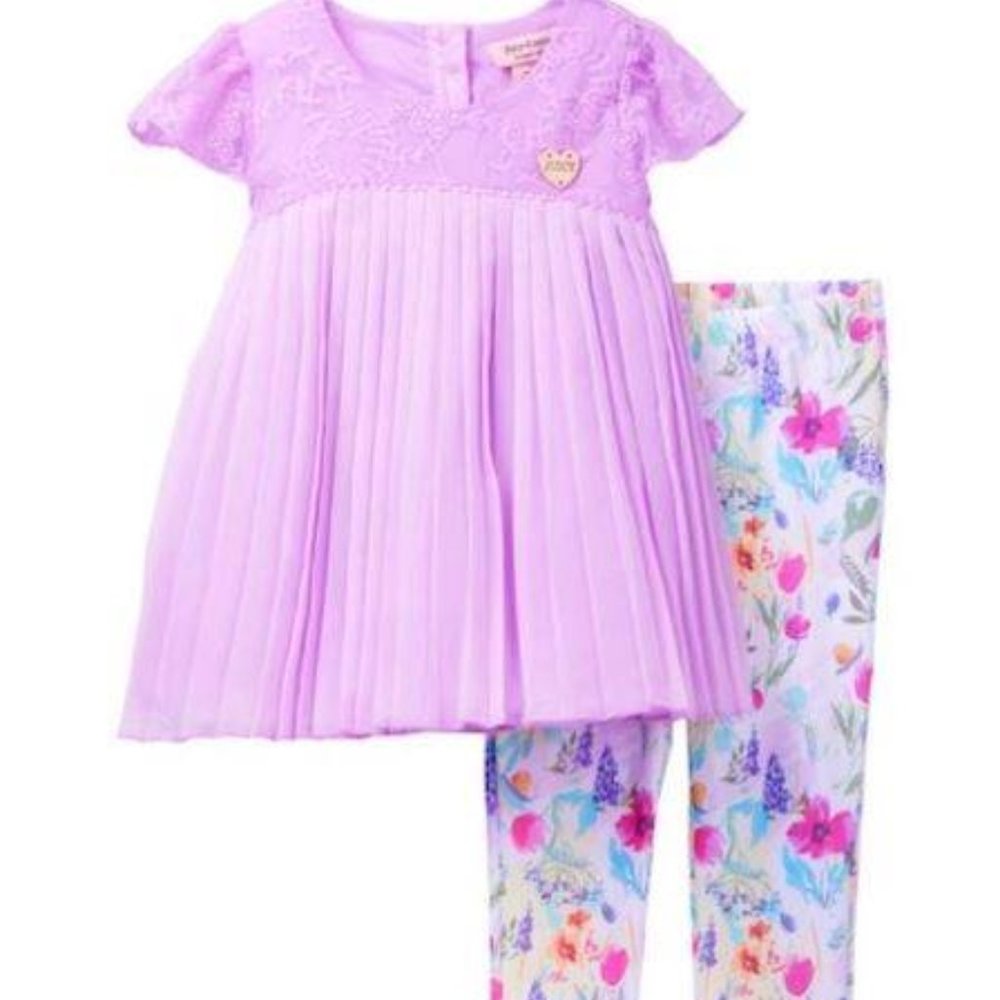 JUICY COUTURE CHIFFON TOP & FLORAL LEGGINGS SET
